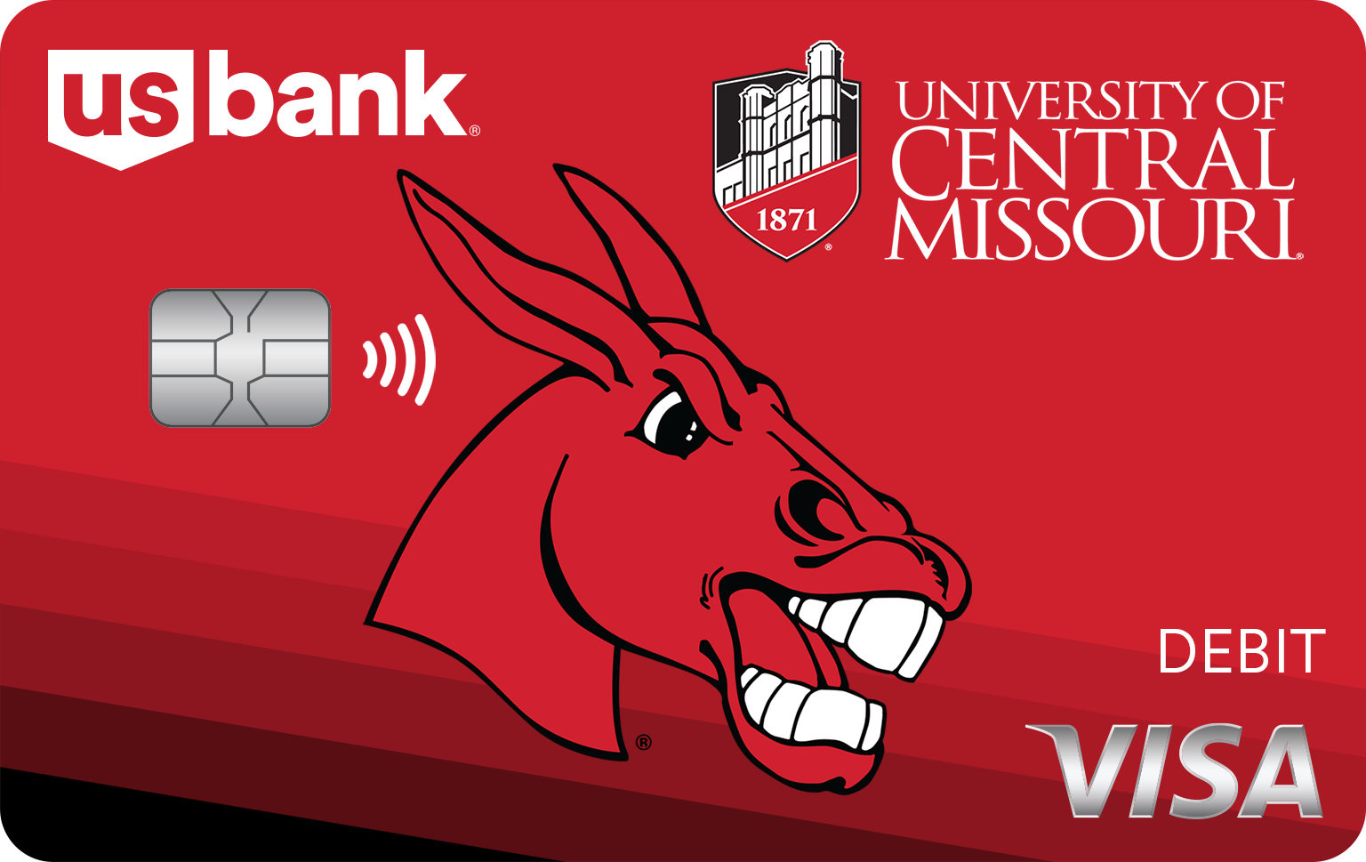 Tarjeta 8 Diseño de tarjeta de débito Visa de la universidad University of Central Missouri.