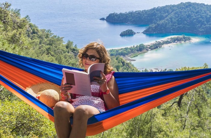 Photo of woman on a hammock