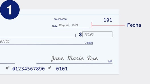 Paso 1: Cómo fechar el cheque.