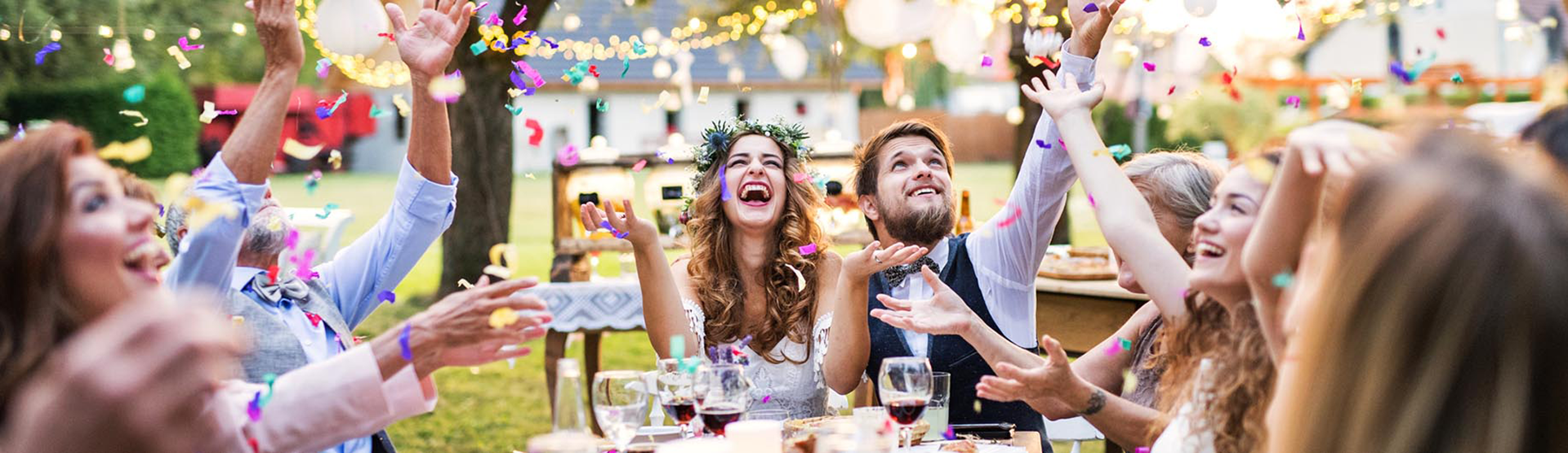 a couple celebrating their wedding