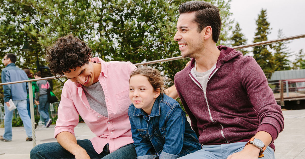 Parents with child at park