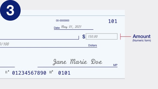 Step 3: How to write the payment amount in numbers.