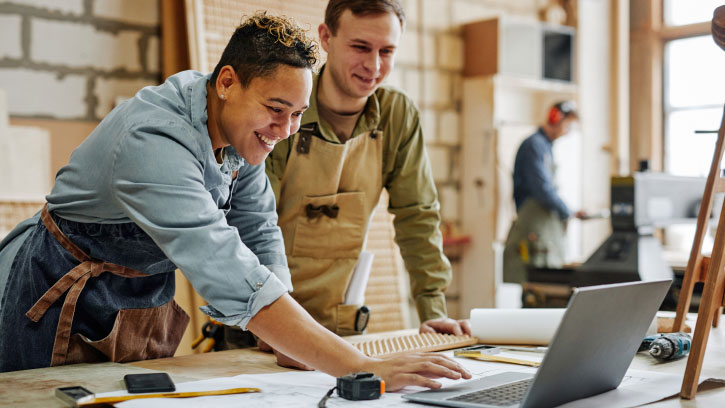 Carpenters on a laptop