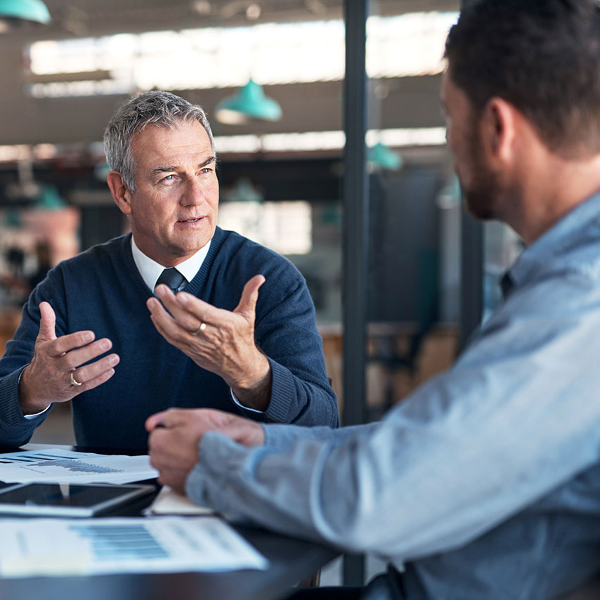 Businessman having discussion