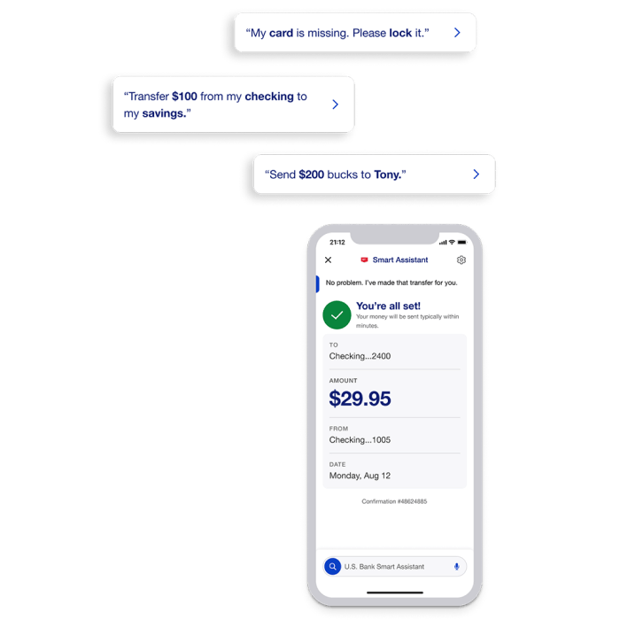 Perform banking transactions using the virtual assistant