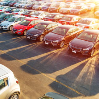 Parking lot full of vehicles