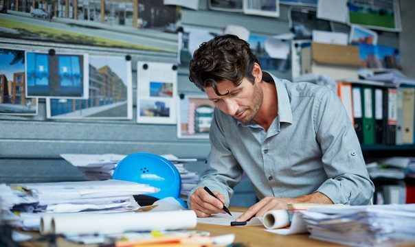 Business owner working at desk