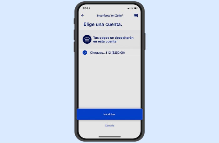 Inscríbete en Zelle: Conecta tu cuenta