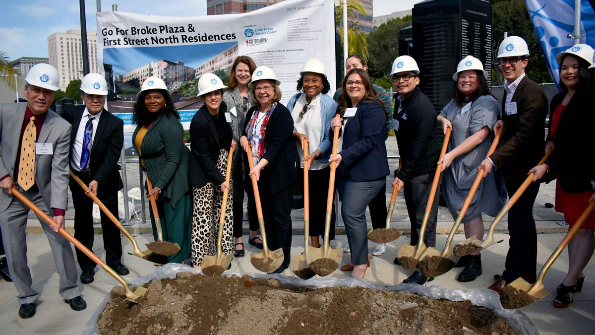 U.S. Bank representatives, partners and funders break ground in Little Tokyo.