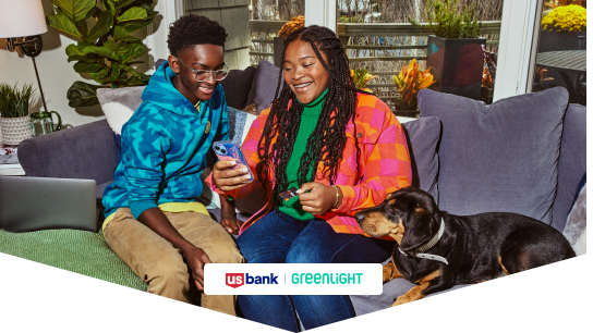 Teens at home using the Greenlight app