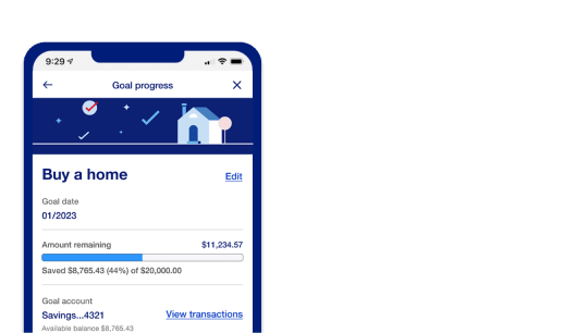 Goal progress view in the U.S Bank app