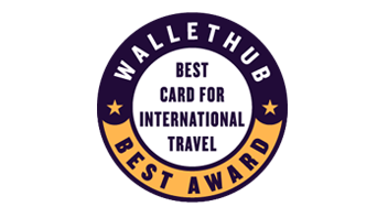 WalletHub award badge for Best International Travel Credit Card