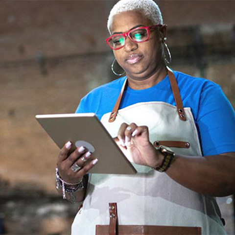 Woman checking inventory